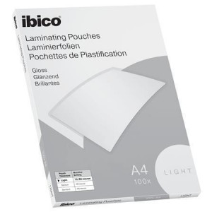 Laminovací fólie "Light", 80 mikronů, A4, lesklá, 100 ks, IBICO 627308