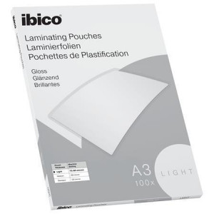 Laminovací fólie "Light", 80 mikronů, A3, lesklá, 100 ks, IBICO 627311