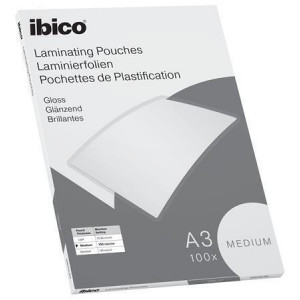 Laminovací fólie "Medium", 100 mikronů, A3, lesklá, 100 ks, IBICO 627312