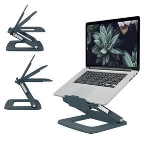 Stojan na notebook "Ergo", šedá, nastavitelný, LEITZ 64240089