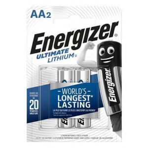 Baterie, AA (tužková), 2 ks, lithiová, ENERGIZER "Ultimate Lithium"
