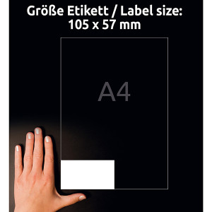 Avery Zweckform etikety 105mm x 57mm, A4, bílé, 10 etiket, baleno po 100 ks, 3425, pro laserové a inkoustové tiskárny, kopírky