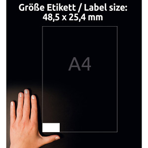 Avery Zweckform etikety 48.5 x 25.4 mm, A4, bílé, 40 etiket, baleno po 10 ks, 6126, pro laserové a inkoustové tiskárny, kopírky