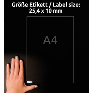 Avery Zweckform etikety 25.4mm x 10mm, A4, stříbrné, 189 etiket, velmi odolné, baleno po 20 ks, L6008-20, pro laserové tiskárny