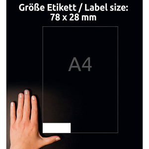 Avery Zweckform štítky 78mm x 28mm, A4, matné, bílé, 18 štítků, magnetické, baleno po 5 ks, J8871-5, pro inkoustové tiskárny