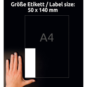 Avery Zweckform štítky 50mm x 140mm, A4, matné, bílé, 8 štítků, magnetické, baleno po 5 ks, J8875-5, pro inkoustové tiskárny