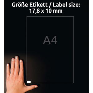 Avery Zweckform etikety 17.8mm x 10mm, A4, bílé, 270 etiket, snímatelné, baleno po 25 ks, L4730REV-25, pro laserové a inkoustové t