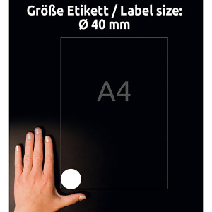 Avery Zweckform etikety 40mm, A4, matné, bílé, 480 etiket, s ochranou proti manipulaci, baleno po 20 ks, L6112-20, pro laserové ti