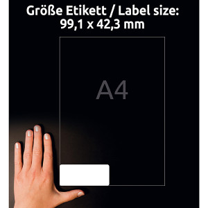 Avery Zweckform etikety 99.1mm x 42.3mm, A4, bílé, 12 etiket, velmi odolné, baleno po 10 ks, L7913-10, pro laserové tiskárny a kop