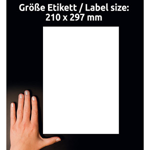 Avery Zweckform etikety 210mm x 297mm, A4, matné, bílé, 1 etiketa, ultra odolné, baleno po 10 ks, L7917-10, pro laserové tiskárny