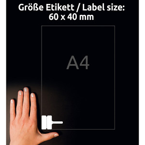 Avery Zweckform etikety 60mm x 40mm, A4, bílé, 24 etiket, na kabely, baleno po 20 ks, L7950-20, pro laserové tiskárny a kopírky