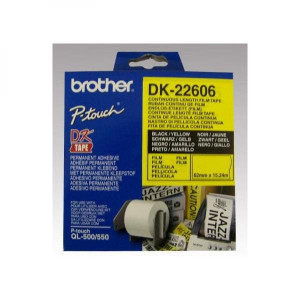 Brother filmová role 62mm x 15.24m, žlutá, 1 ks, DK22606, pro tiskárny štítků