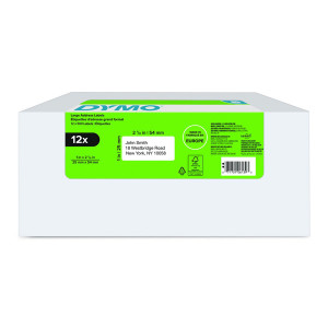 Dymo papírové štítky 54mm x 25mm, bílé, pro zpáteční adresu, 12 x 500 ks, 2177563
