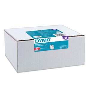 Dymo papírové štítky 57mm x 32mm, bílé, multifunkční, snímatelné, 6 x 1000 ks, 2093094, 6 rolí v balení, cena za balení