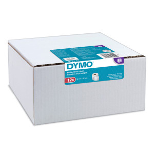 Dymo papírové štítky 57mm x 32mm, bílé, multifunkční, snímatelné, 12 x 1000 ks, 2093095, 12 rolí v balení, cena za balení