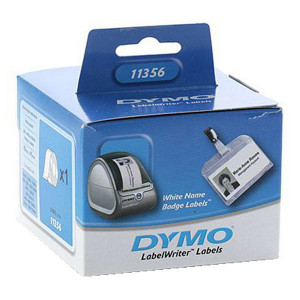 Dymo papírové štítky 89mm x 41mm, bílé, na jmenovky, snímatelné, 300 ks, 11356, S0722560