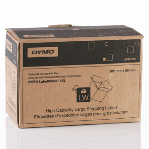 Dymo papírové štítky 102mm x 59mm, bílé, velké, vysokokapacitní, přepravní, 2X575 ks, S0947420