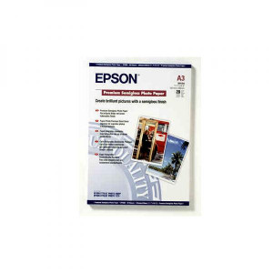 Epson Premium Semigloss Photo Paper, C13S041334, foto papír, pololesklý, bílý, Stylus Photo 1290, 2100, A3, 251 g/m2, 20 ks, inkou