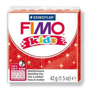 Modelovací hmota Fimo kids 42g červená se třpytkami