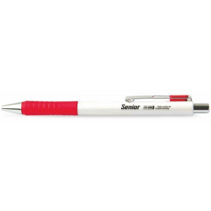 Kuličkové pero "Senior", červená, 0,4mm, stiskací mechanismus, FLEXOFFICE