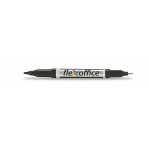 Permanentní popisovač "PM01", černá, 0,4/1,0mm, kužel.hrot, oboustranný, FLEXOFFICE