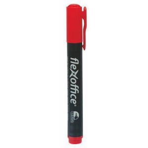 Permanentní popisovač "PM03", červená, 1,5mm, kuželový hrot, FLEXOFFICE