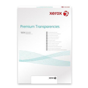 Transparentní fólie, čirý PET podložený papírem po delší straně, oboustranně potisknutelný, XEROX
