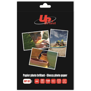 UPrint Glossy photopaper, foto papír, lesklý, bílý, A4, 180 g/m2, 20 ks, inkoustový, DOPRODEJ