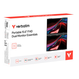 Verbatim přenosný  monitor, Dual Monitor Essentials, 15.6", Full HD (1920x1080), 60Hz, černý
