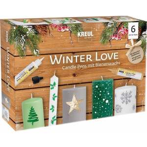 Sada CANDLE PEN WINTER LOVE voskové pero pro malování svíček 6ks - sada, KREUL