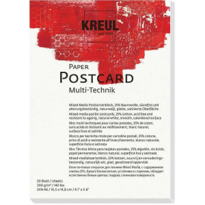 Papír ve tvaru pohlednice, A6, 300g, 20 listů, KREUL