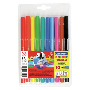 Centropen, sada popisovačů 7550, color, 10ks, 1mm, válcový hrot odolný proti zatlačení