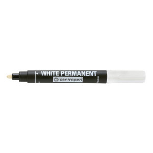 Centropen, popisovač 8586, bílý, 10ks, 2.5mm, vodní báze, cena za 1ks