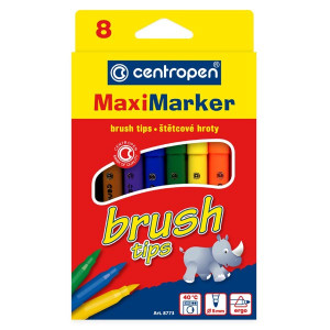 Centropen, sada popisovačů 8773, color, 8ks, 1,5-4mm, smývatelný, vypratelný, se štětcovými hroty