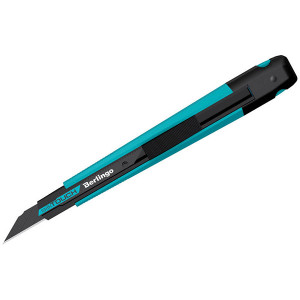 Odlamovací nůž SilkTouch ergonomický, modrý, 9mm, 1ks, Berlingo