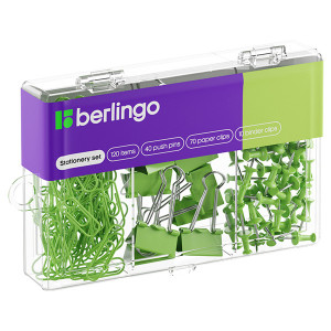Sada kancelářských potřeb zelená, 1ks, Berlingo, 120 ks v balení