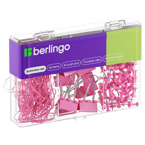 Sada kancelářských potřeb růžová, 1ks, Berlingo, 120 ks v balení
