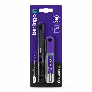 Celokovový odlamovací nůž + náhradní čepele Double Black, 9mm, 1ks, Berlingo