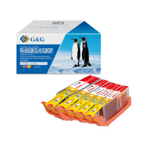 G&G kompatibilní ink s PGI-550BK/CLI-551BK/C/M/Y, NP-C-0550BK/551BK/C/M/Y, CMYK, 20,4ml + 10,2ml, ml