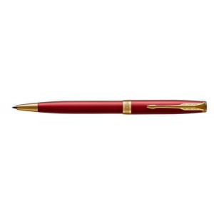 Kuličkové pero "Royal Sonnet", modrá, 1 mm, kovové červené tělo, zlatý klip, PARKER 7010568002