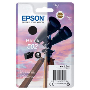 Epson originální ink C13T02V14010, T02V140, 502, black, 210str., 4.6ml