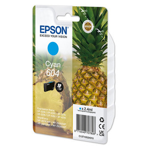 Epson originální ink C13T10G24010, T10G240, 604, cyan, 2.4ml