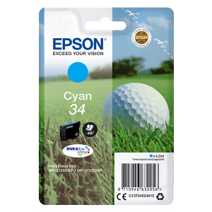 Epson originální ink C13T34624010, T346240, cyan, 4.2ml