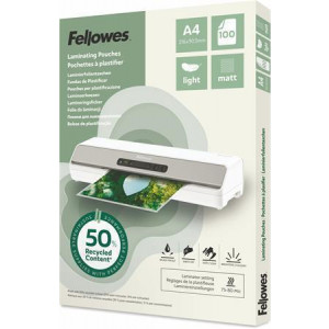 Laminovací fólie "Light", 80 mikronů, A4, matná, recyklovaný, 100 ks, FELLOWES 100143435
