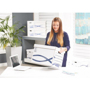 Archivační kontejner "Bankers Box Basic Tall", modro-bílá, karton, FELLOWES