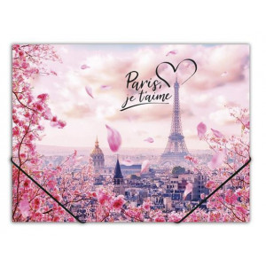 Desky s gumičkou "Take me to Paris", A4, 15 mm, PP, PANTA PLAST