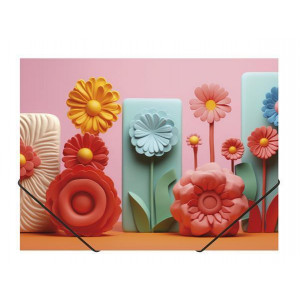 Desky s gumičkou "Modern Flowers", A4, 15 mm, PP, PANTA PLAST 0410-0064-61