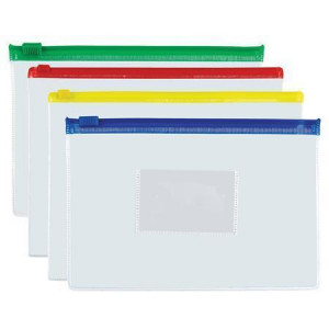 Obal se zipem, různé barvy, A5, PP, 140 mikronů, PANTA PLAST 80023