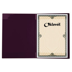 Obal na certifikáty plyšový, vínová, A4, VICTORIA