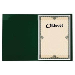 Obal na certifikáty plyšový, zelená, A4, VICTORIA